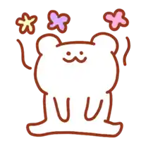 a drawing of a teddy bear with flowers on its head