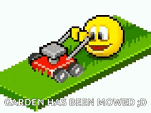 Smiley Mowing GIF