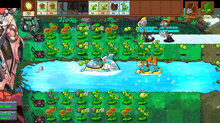 a screenshot of a video game called plants vs zombies shows a dolphin in the water