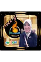 a picture of a woman with the words awesome and sweety on it