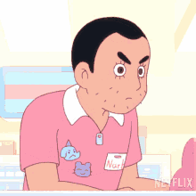 a cartoon character with a netflix logo on the bottom