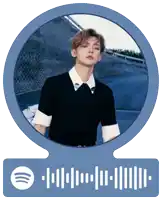 a spotify code with a picture of a man in a black shirt