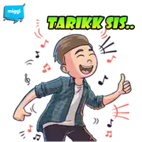 a cartoon of a man giving a thumbs up and the words tarikk sis