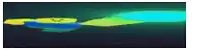 a picture of a cartoon character with a blue and yellow light coming out of it .