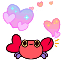 sending love crabby crab pikaole hearts i love you