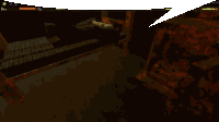 a screenshot of a video game shows a brick wall and a door