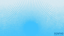 an advertisement for renpho shows a pair of glasses on a blue background