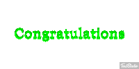 congratulations is written in green letters on a white background