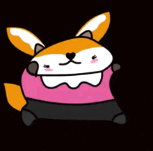 a cartoon of a fox wearing a pink shirt