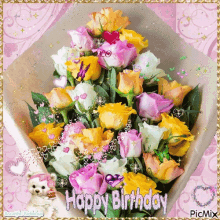 Happy Birthday Roses GIF - Happy Birthday Roses Bouquet GIFs