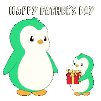 a father 's day card with two penguins and the words happy father 's day