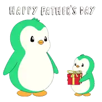 a father 's day card with two penguins and the words happy father 's day