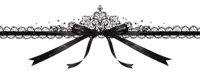 a black lace border with a bow and a crown