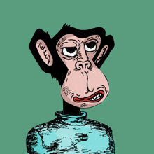a cartoon of a monkey wearing sunglasses and a blue shirt