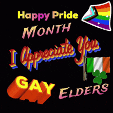 happy pride month i appreciate you gay elders greeting card