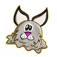 a cartoon drawing of a cat with a pink nose