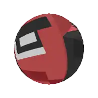 a pixel art drawing of a red block with a white l on its face