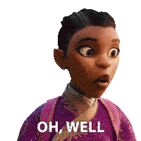 a cartoon character says that would be wonderful on a white background