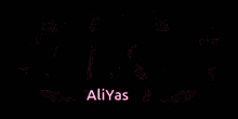 a purple background with the name aliyas written on it