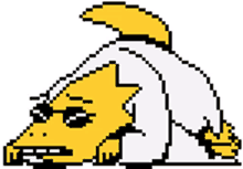 a pixel art of a dog with sunglasses on