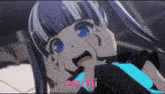 a girl with blue eyes and the word emimi on the bottom right