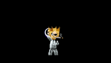 a cartoon character with a crown on his head