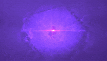 a person is flying through a purple lightning storm in the sky .