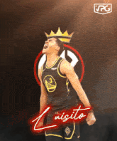 a basketball player with a crown on his head and the name luisito