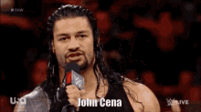 Roman Reigns John Cena GIF - Roman Reigns John Cena Seth Rollins GIFs