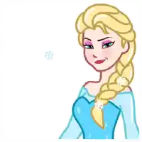 a cartoon of elsa from frozen holding a blue heart