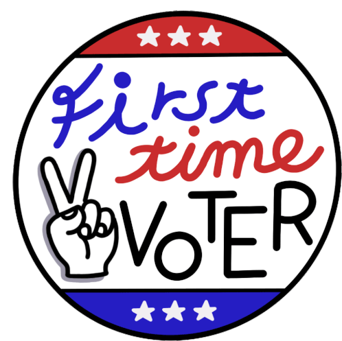 First Time Voter First Time Voter Pin Sticker - First Time Voter First Time Voter Pin I Voted Stickers