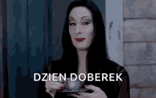 Good Morning Dzien Doberek GIF - Good Morning Dzien Doberek Morticia Addams GIFs