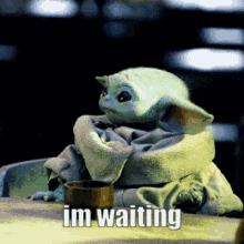 Im Waiting Tik Tok GIF - Im Waiting Tik Tok Baby Yoda GIFs