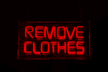 neon lights red remove clothes