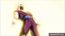 a cartoon character is standing in front of a wall with a huge explosion coming out of it .
