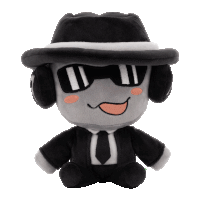 a stuffed toy wearing a hat and headphones