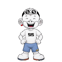 a cartoon character wearing a white shirt with the number 515 on it