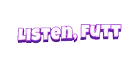 a purple logo that says listen futt on it