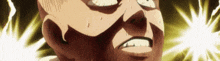 a close up of a man 's face with a shocked expression .
