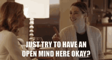 Alexandra Breckenridge Christmas Around The Corner GIF - Alexandra Breckenridge Christmas Around The Corner Try To Have An Open Mind GIFs