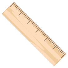 straight ruler objects joypixels measurement school supply