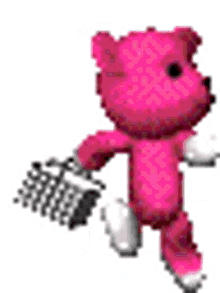 bear pink happy cartoon walking