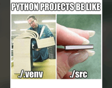 a picture of a man reading a book next to a picture of a person holding a small book that says / src