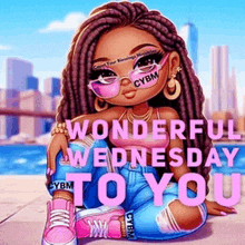 wonderful wednesday to you with a cartoon girl