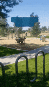 a playground with a blue sign that says " playventureboys "