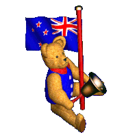 New Zealand Flag New Zealand Teddy Bear Sticker