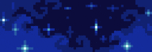 a pixel art of a dark blue background with stars