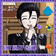 a picture of a man in a suit and tie with the words the wolf gang