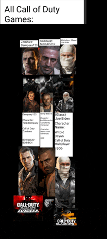a list of all call of duty games including call of duty black ops