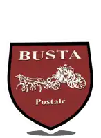busta postale logo with a horse drawn carriage on it